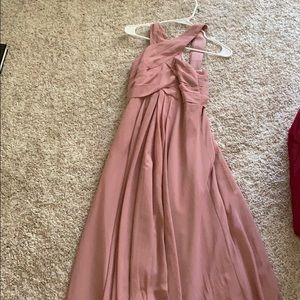 Azazie rose pink bridesmaid dress